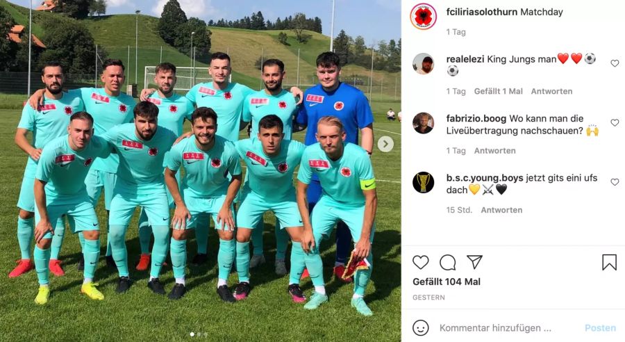 Der FC Iliria vor dem Spiel gegen den FC Escholzmatt-Marbach.