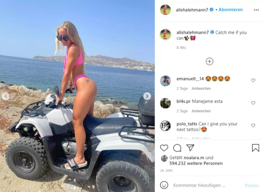 Auf Instagram hat die Schweizerin mittlerweile mehr als 4 Millionen Follower.