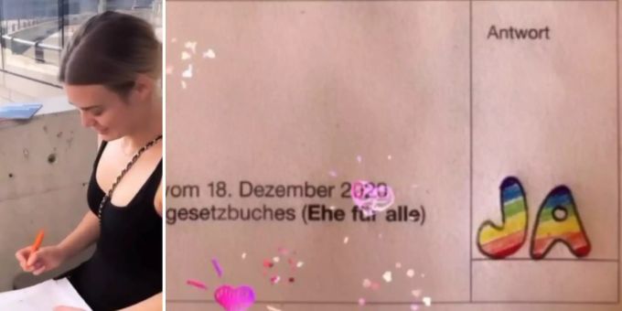 Die Gay-Community warnt, die Stimmbürger sollen keine Regenbogen auf den Abstimmzettel malen, oder wie Dominique Rinderknecht zweimal Ja schreiben. Ehe für alle