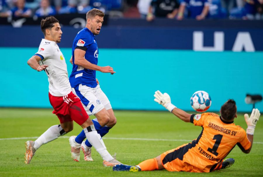 Neuzugang Simon Terodde bringt Schalke früh in Führung.