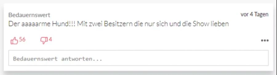 Dieser Nutzer hat nur Mitleid für den Hund übrig.