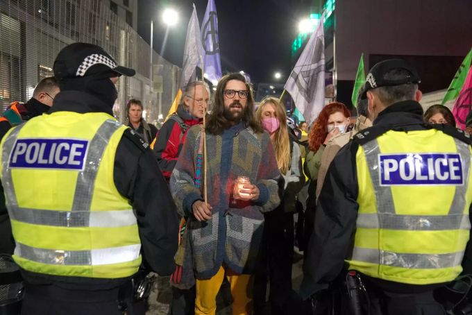 Klimaaktivisten bei einem Protest in Glasgow. COP26 in Glasgow