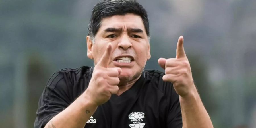 Verstarb im November 2020 im Alter von 60 Jahren: DIego Maradona. Foto: picture alliance / Jean-Christophe Bott/KEYSTONE/dpa