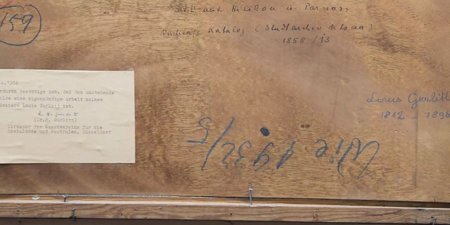 Ein Vermerk des Kunsthändlers Hildebrand Gurlitt auf einem Werk. Die lückenlose Aufklärung der Herkunft ist oft eine schwierige Arbeit.