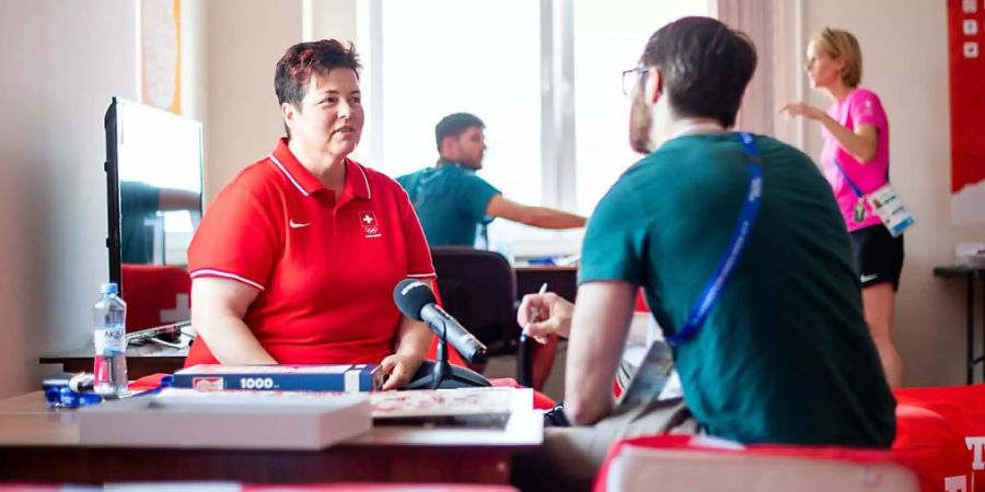 Schützin Heidi Diethelm Gerber äussert sich in Minsk zu ihren Aussichten an den European Games