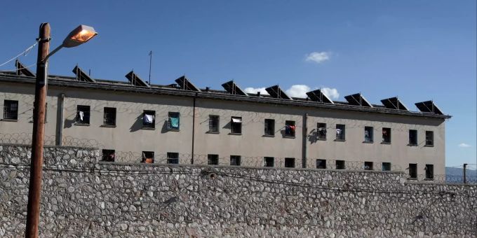 Das zentrale griechische Gefängnis Korydallos nahe Athen. gefängnis korydallos