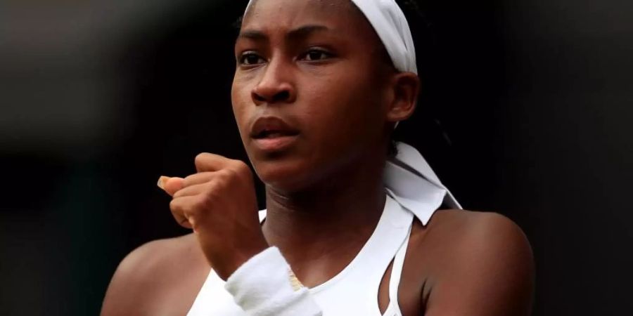 Cori Gauff unterliegt im Achtelfinale der Rumänin Simona Halep. Foto: Mike Egerton/PA Wire