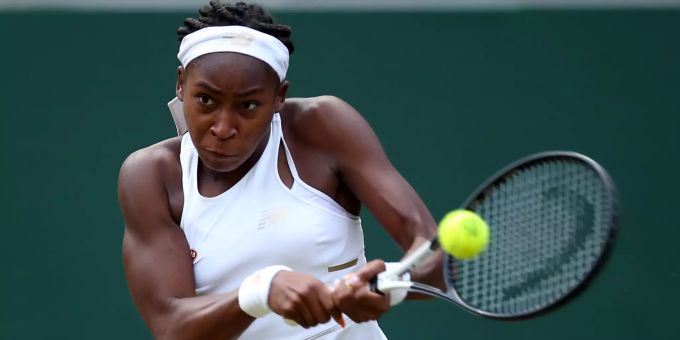 US-Toptalent Coco Gauff in Aktion. Wimbledon coco gauff