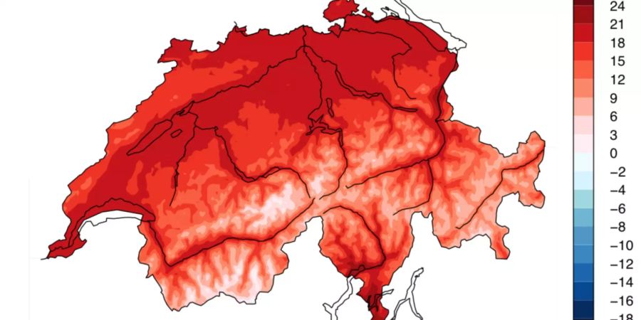 Im Juni herrschte eine Monatsmitteltemperatur von 15,2 Grad in der Schweiz. Bild: MeteoSchweiz