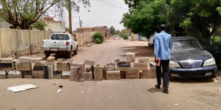 Strassenbarrikade im sudanesischen Omdurman