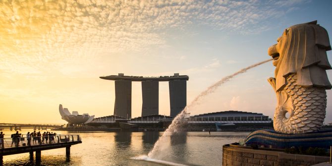 Singapore Marina im Abendlicht.