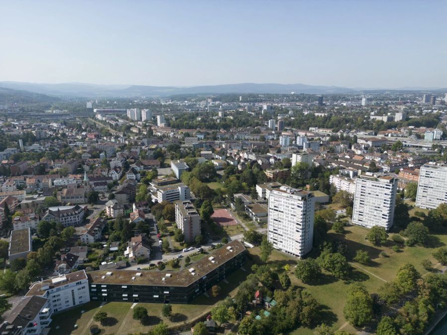 Blick von Birsfelden richtung Munschenstein BL.