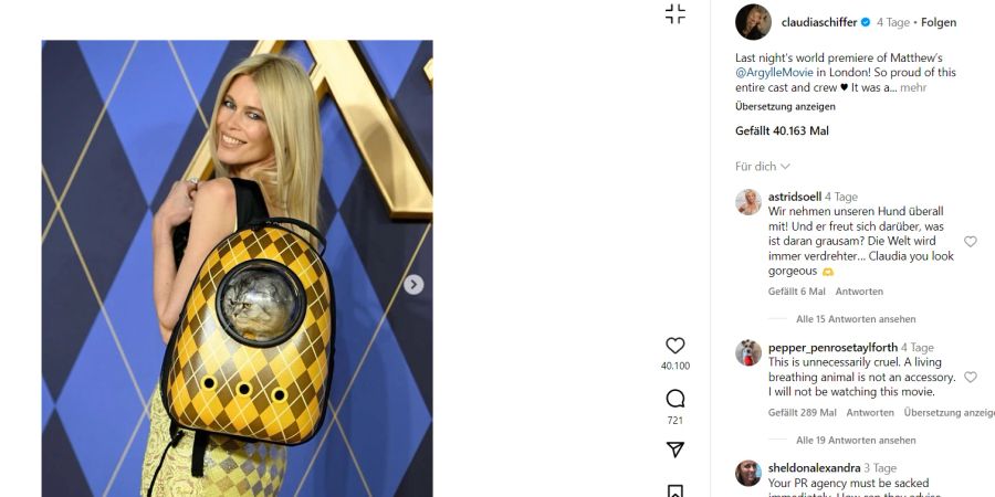 Claudia Schiffer katze
