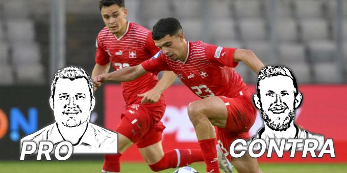 Zeki Amdouni und Fabian Rieder zusammen im U21-Nati-Trikot. Zeki Amdouni Fabian Rieder