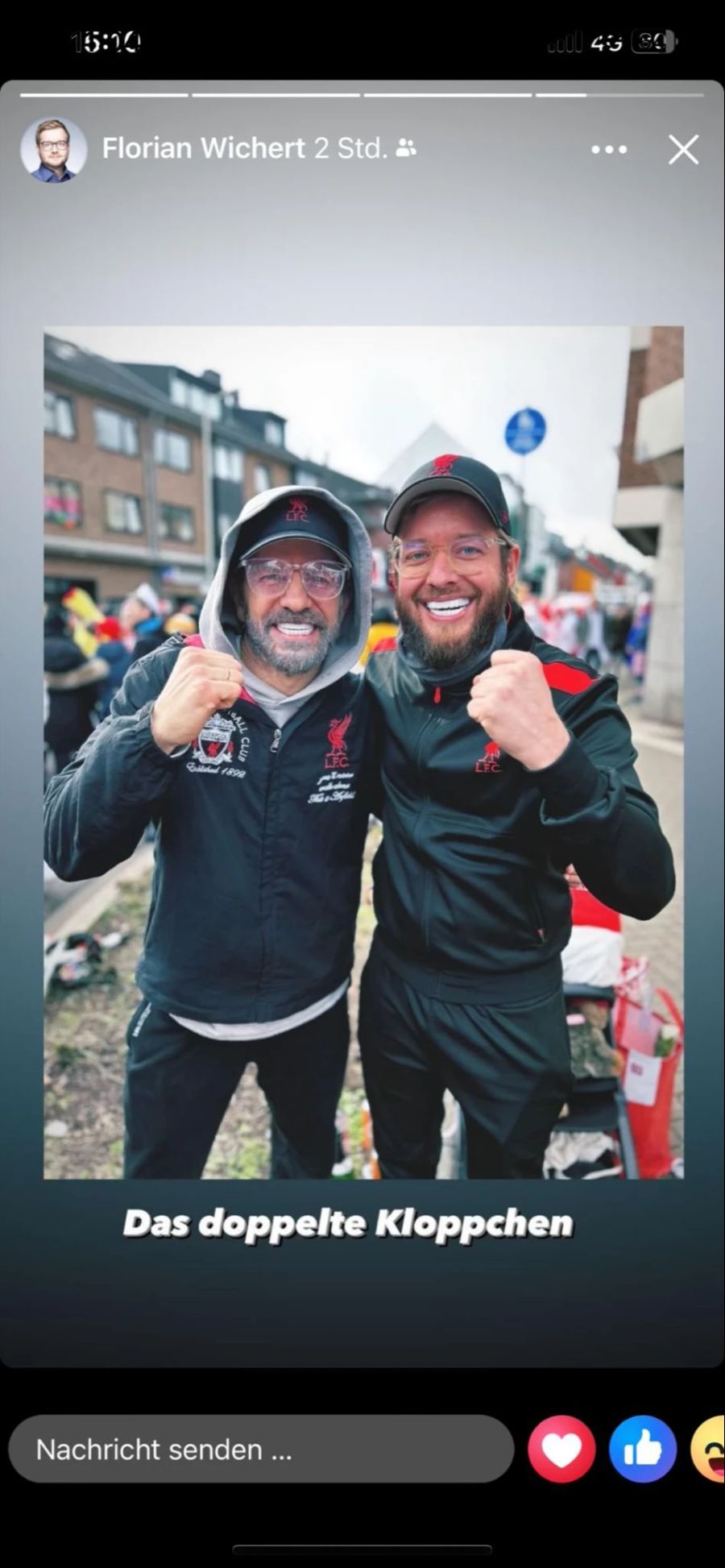 Ein bekanntes Gesicht war auch beim Karneval in Deutschland zu sehen: «Das doppelte Kloppchen».