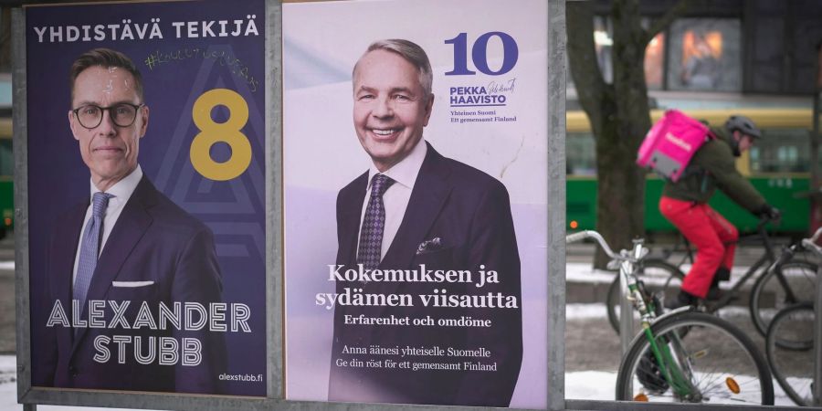 Bei einer ersten Wahlrunde erhielten der konservative Stubb und der Grünen-Politiker Haavisto vor zwei Wochen die meisten Stimmen der neun Kandidatinnen und Kandidaten.