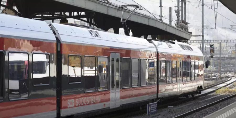 In einem Zug der Südostbahn hat eine Skifahrerin viel Platz gebraucht.