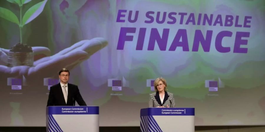 EU-Kommissare Valdis Dombrovskis und Mairead McGuinness