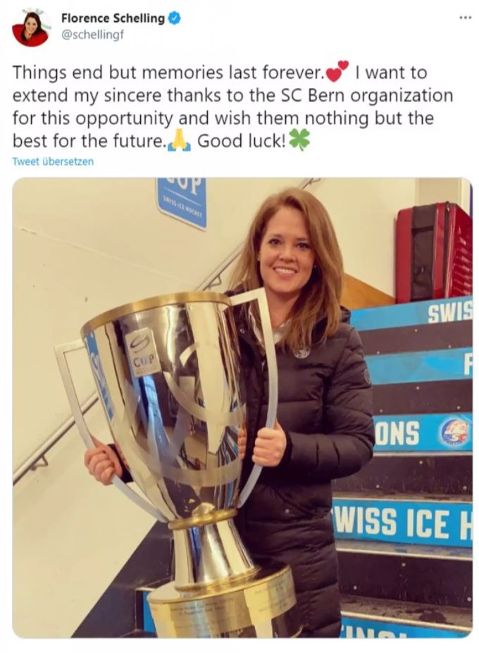 Florence Schelling verabschiedet sich auf Twitter vom SCB. SCB