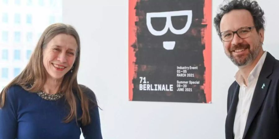 Das Leitungs-Duo der Berlinale, Geschäftsführerin Mariette Rissenbeek, und Carlo Chatrian, künstlerischer Direktor. Foto: Jens Kalaene/dpa-Zentralbild/dpa