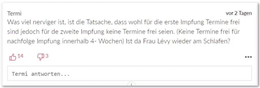 Ein User macht sich Sorgen um seinen zweiten Impftermin.