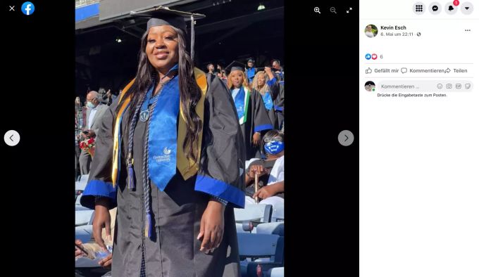 Latonya Young erhält am 6. Mai 2021 ihren Abschluss. Latonya Young