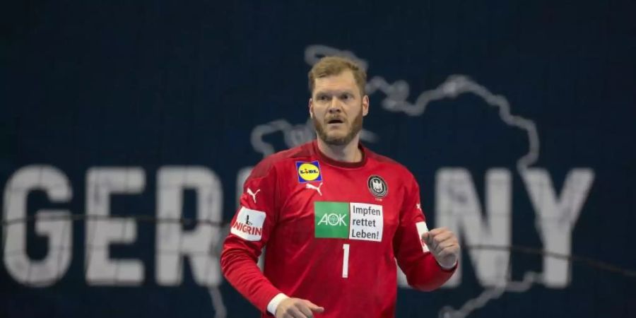 Torhüter Johannes Bitter denkt noch nicht ans Karriereende in der Handball-Nationalmannschaft. Foto: Soeren Stache/dpa-Zentralbild/dpa