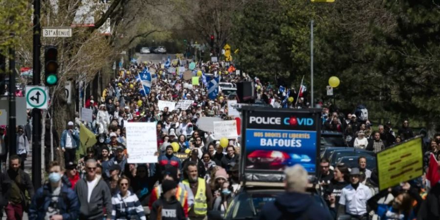 Demonstration gegen Corona-Beschränkungen in Montreal