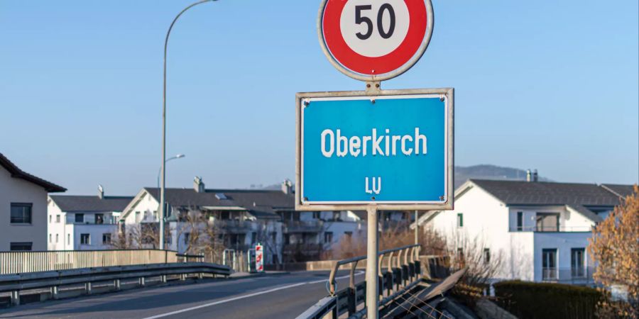 Ortsschild der Gemeinde Oberkirch.