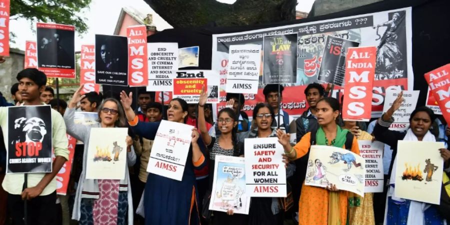 Demonstranten in Bangalore