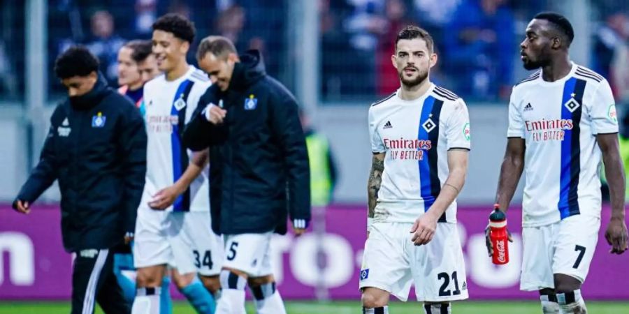 Der Hamburger SV kam in Wiesbaden nicht über ein 1:1 hinaus. Foto: Uwe Anspach/dpa