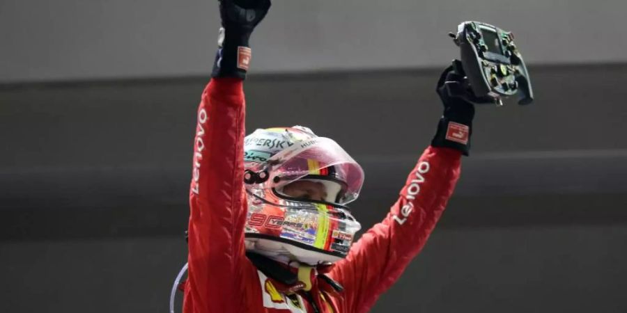Der Sieger des grossen Preises von Singapur: Ferrari-Star Sebastian Vettel. Foto: Zuma Press