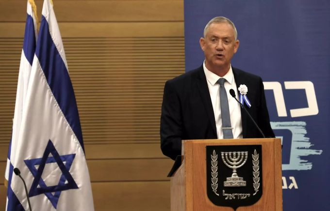 Benny Gantz bei einer Rede Anfang Oktober in Jerusalem. Benny Gantz