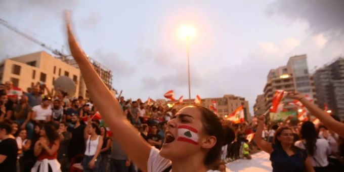 Demonstranten in Beirut. libanon