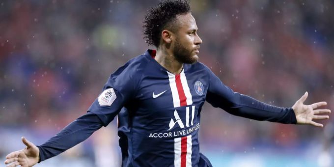 Neymar jubelt nach seinem Treffer gegen Olympique Lyon am 22. September 2019. PSG Neymar Thomas Tuchel