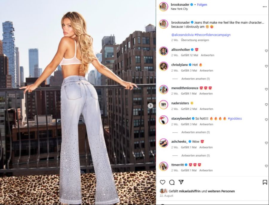 Model Brooks Nader hat auf Insta 1,7 Millionen Follower.