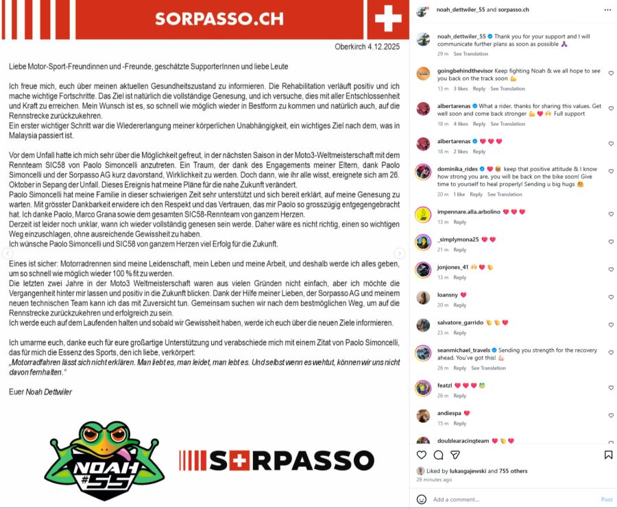 Noah Dettwiler Moto3 Abschied