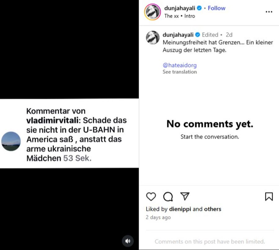 Einige der Hass-Kommentare gegen Dunja Hayali.