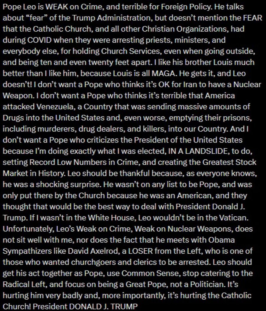 Donald Trump Papst Leo