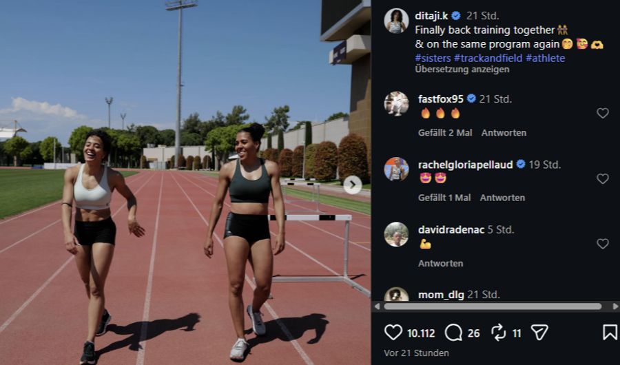 Ditaji und Mujinga Kambundji bereiten sich in der Türkei gemeinsam auf die Outdoor-Saison vor.