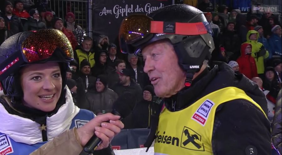 Christa Rigozzi war mit dem ehemaligen Schweizer Skirennfahrer Bernhard Russi im Team.