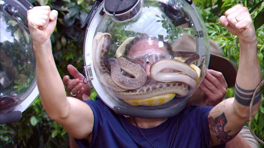 Der Sänger brachte alle Sterne ins Camp. Auch nach der Prüfung kein Anzeichen von Ekel. Gil ganz lässig: "Ich möchte mich ganz doll bedanken."