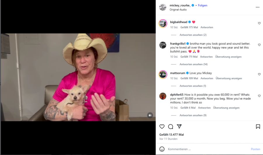 mickey rourke zwangsräumung