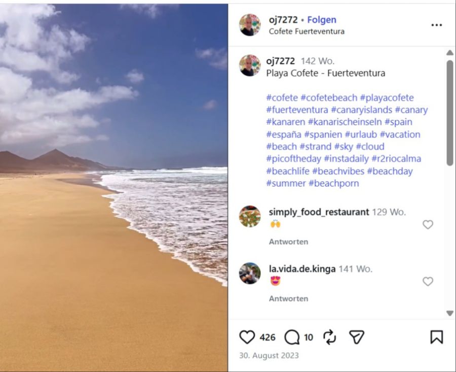 Playa Cofete, Fuerteventura, Spanien