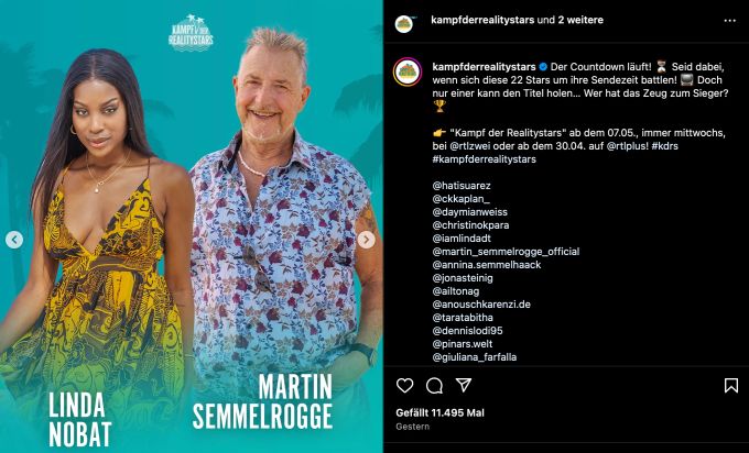 «Kampf der Realitystars»-Teilnehmerin Linda Nobat ist bekannt aus «Der Bachelor». Kampf der Realitystars