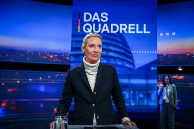 AfD-Kandidatin Alice Weidel stand mit ihren aussenpolitischen Positionen allein da. tv habeck