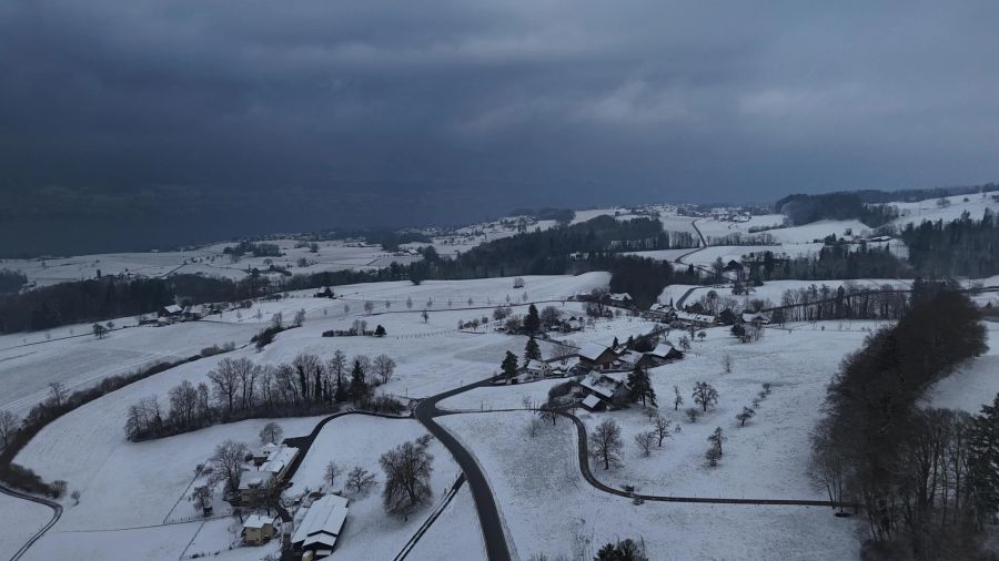 Auch bei Meilen ZH blieb etwas Schnee liegen heute Morgen.