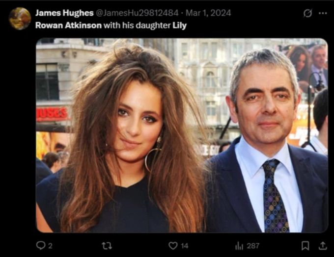 Rowan Atkinson mit seiner Tochter Lily Sastry. rowan atkinson