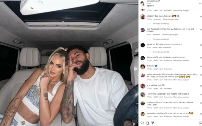 Solche Bilder von Alisha Lehmann und Douglas Luiz sind nicht mehr aufzufinden. Alisha Lehmann