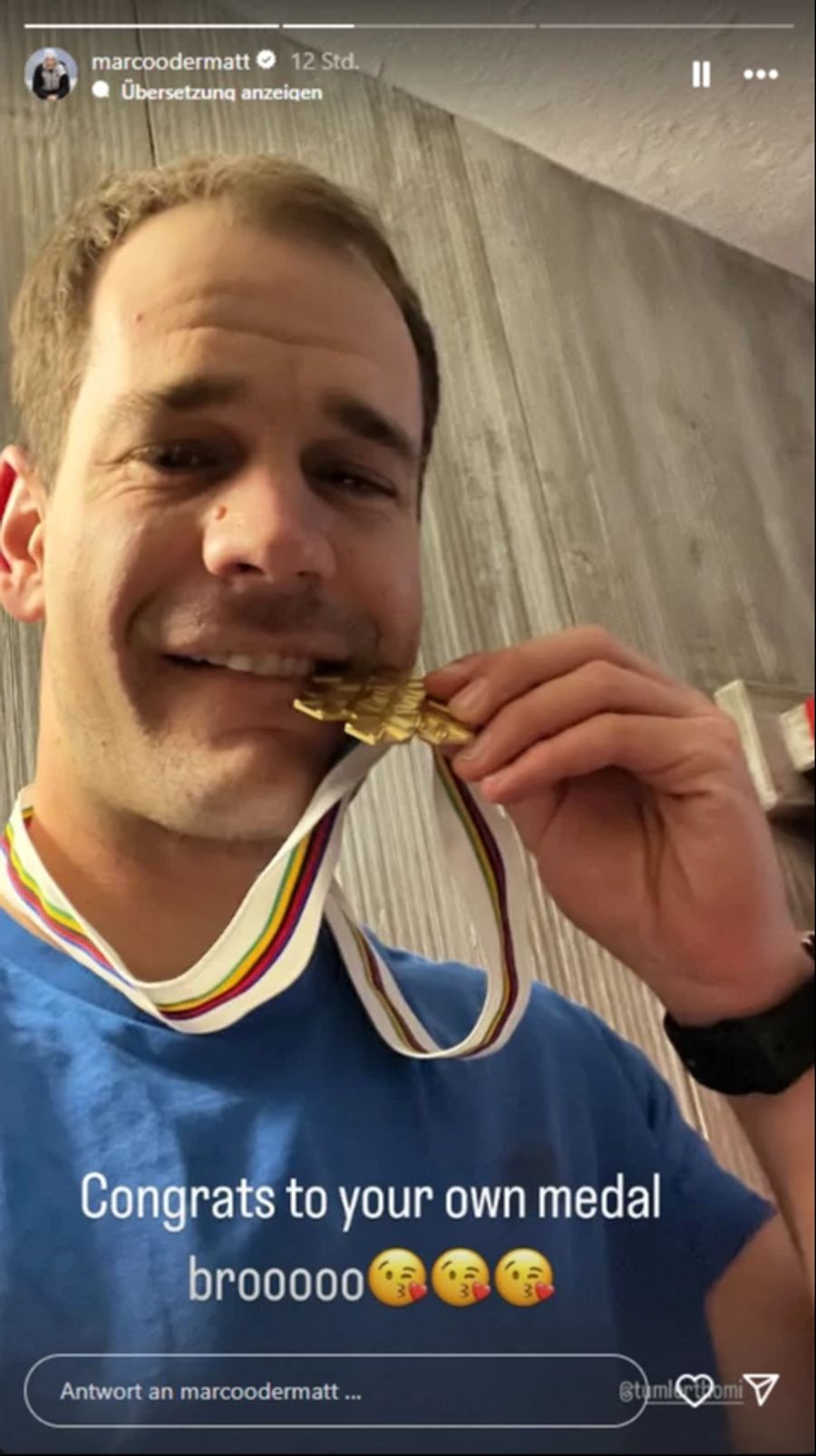 Marco Odermatt gratuliert Kumpel Thomas Tumler auf Instagram zur Silber-Medaille.